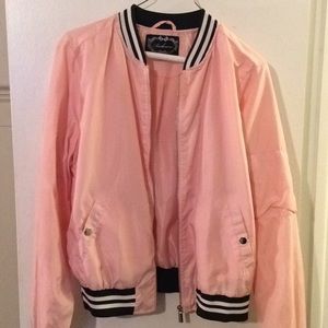 Pink nylon bomber jacket